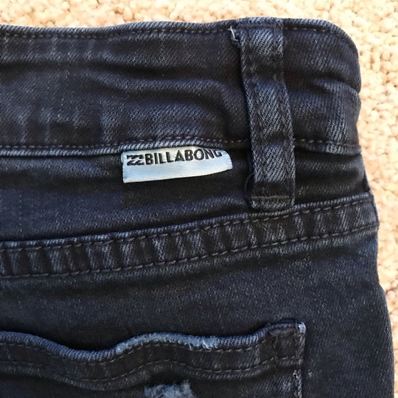 Billabong Distressed Button Fly Denim Shorts Size 26 Dark Blue Low Rise - Picture 14 of 14